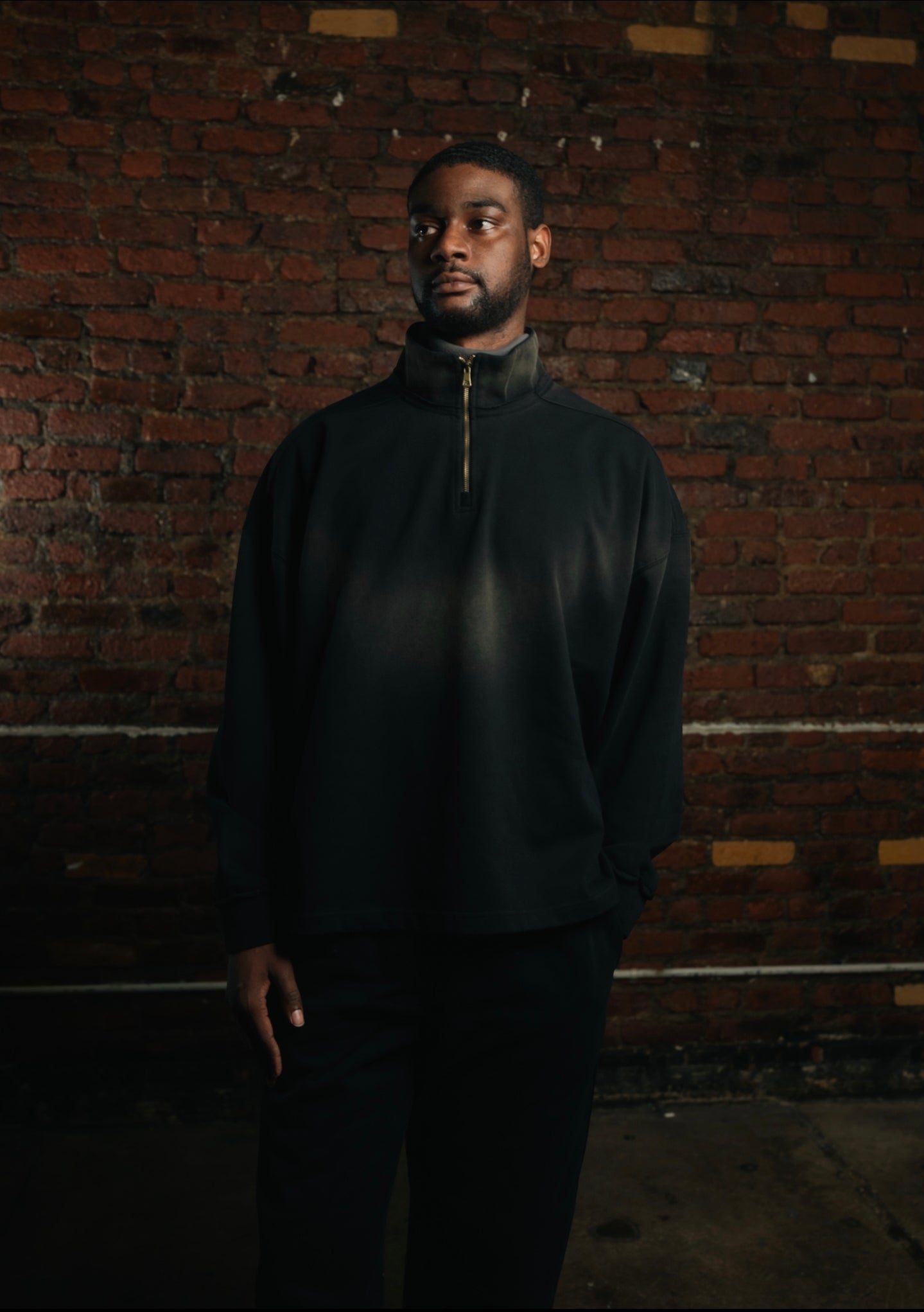 Sèna Sun Fade Raw Edge Quarter-Zip